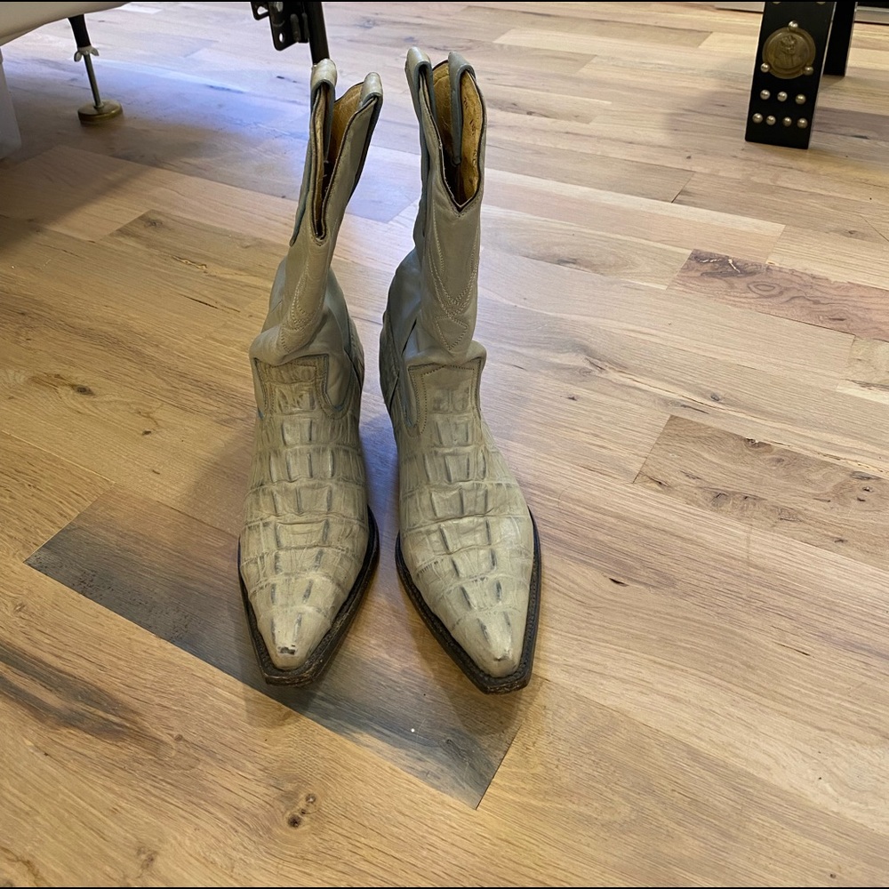 Mint Green Snakeskin Cowboy Boots